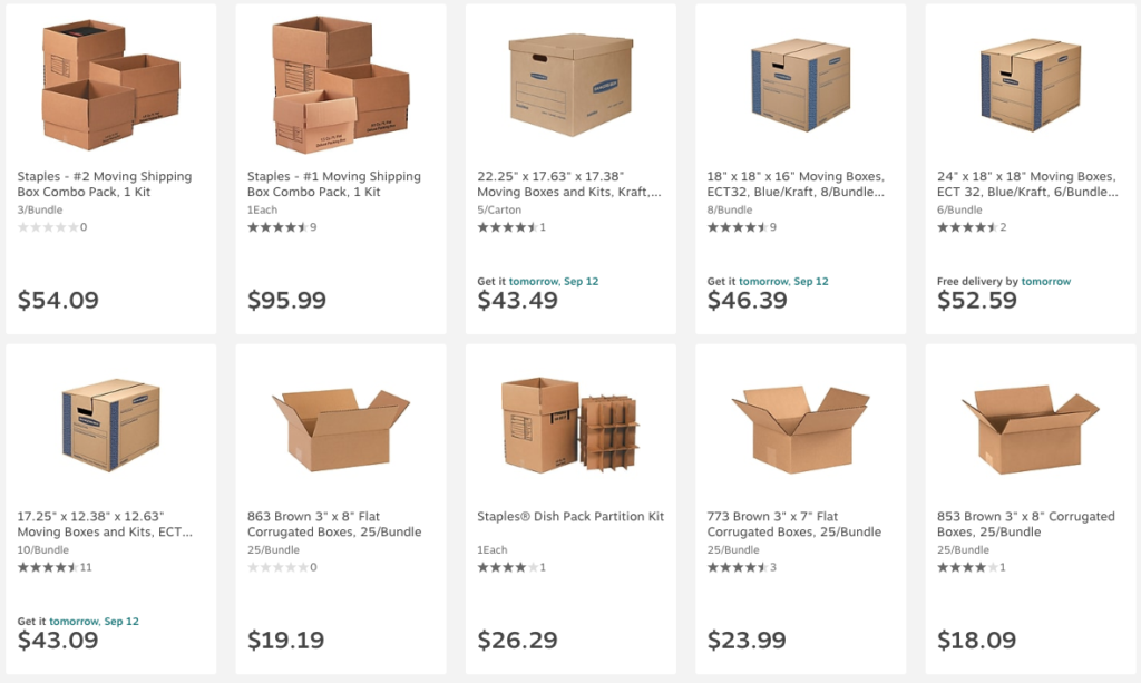 STORAGE Free to Ship Today! BOXES FOR SHIPPING MANY SIZES AVAILABLE MOVING
