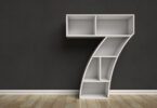 shelves shaped like number 7