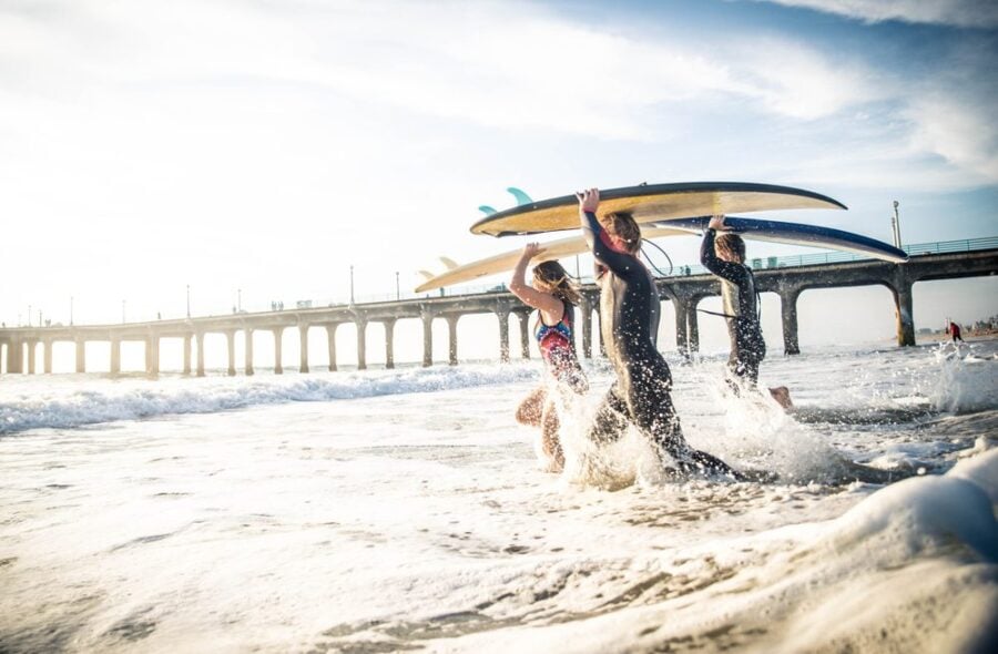 LA beach surfers